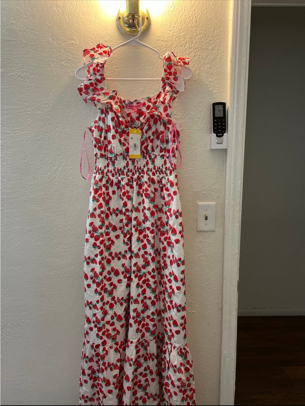 Betsey Johnson Epic Strawberry Maxi Dress Size M